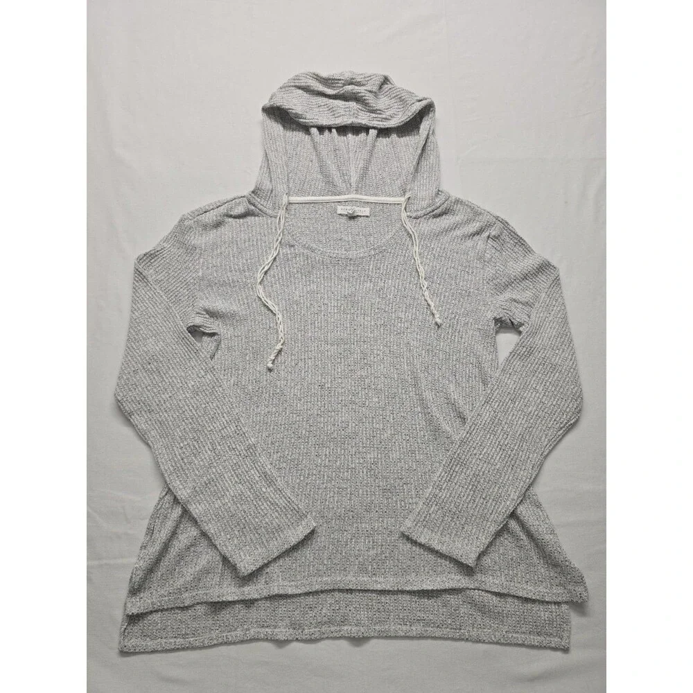 Aeropostale Y2K Juniors Size Medium Pullover Henley Hooded Shirt Light Gray
